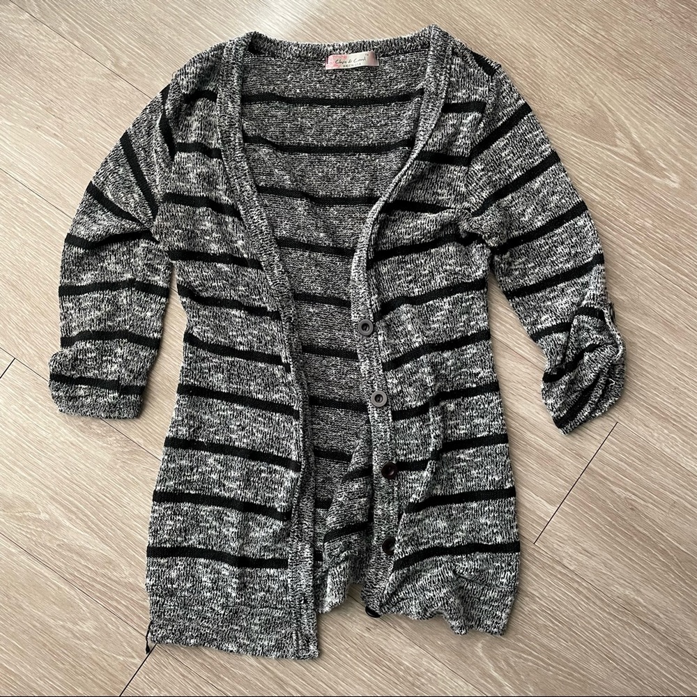 Chris & Carol Short Sleeve Long Line Cardigan